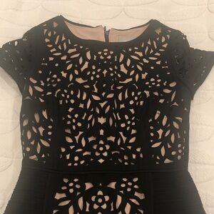 Anthropologie Elegant Black Lace Overlay Dress